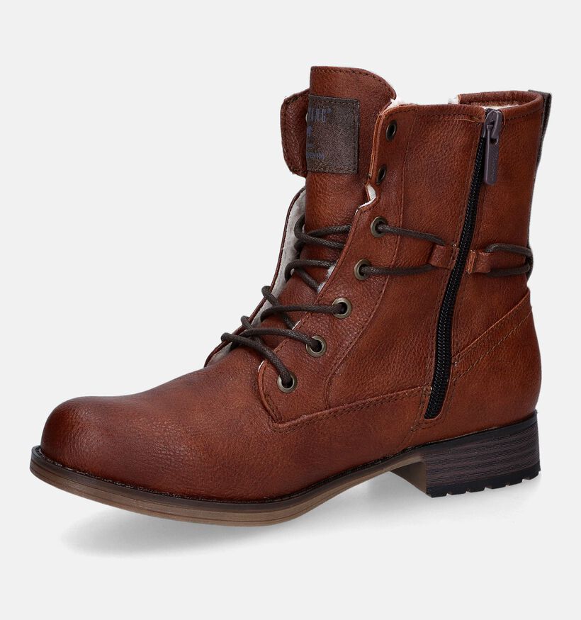 Mustang Boots à lacets en Cognac pour femmes (313784)