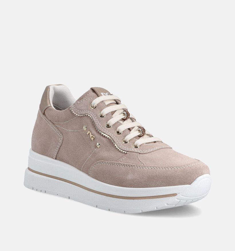 NeroGiardini Donkerbeige Sneakers voor dames (369081) - geschikt voor steunzolen