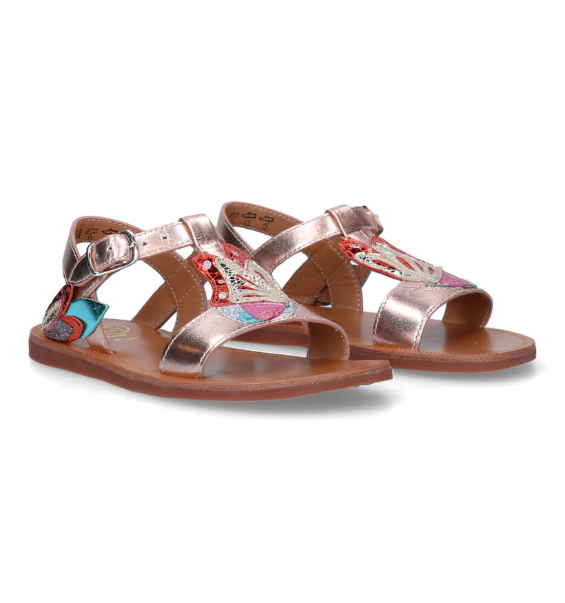 Pom d'Api Plagette Papillon Sandales en Rose pour filles (322877)