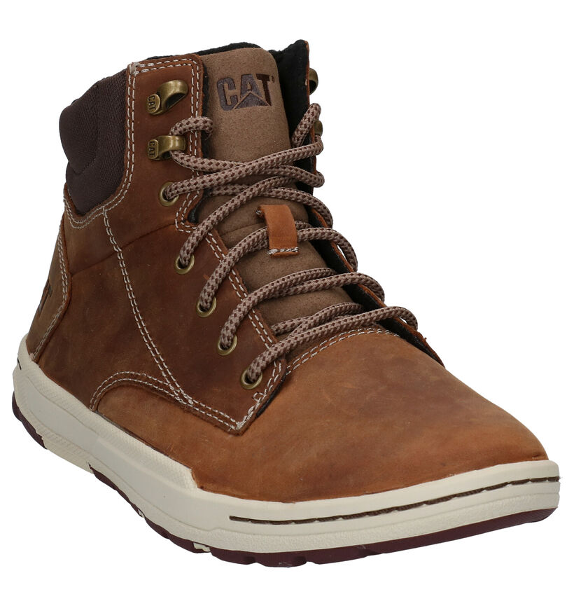 Caterpillar Colfax Mid Bottines en Cognac en cuir (282688)