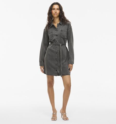 Robe chemise gris