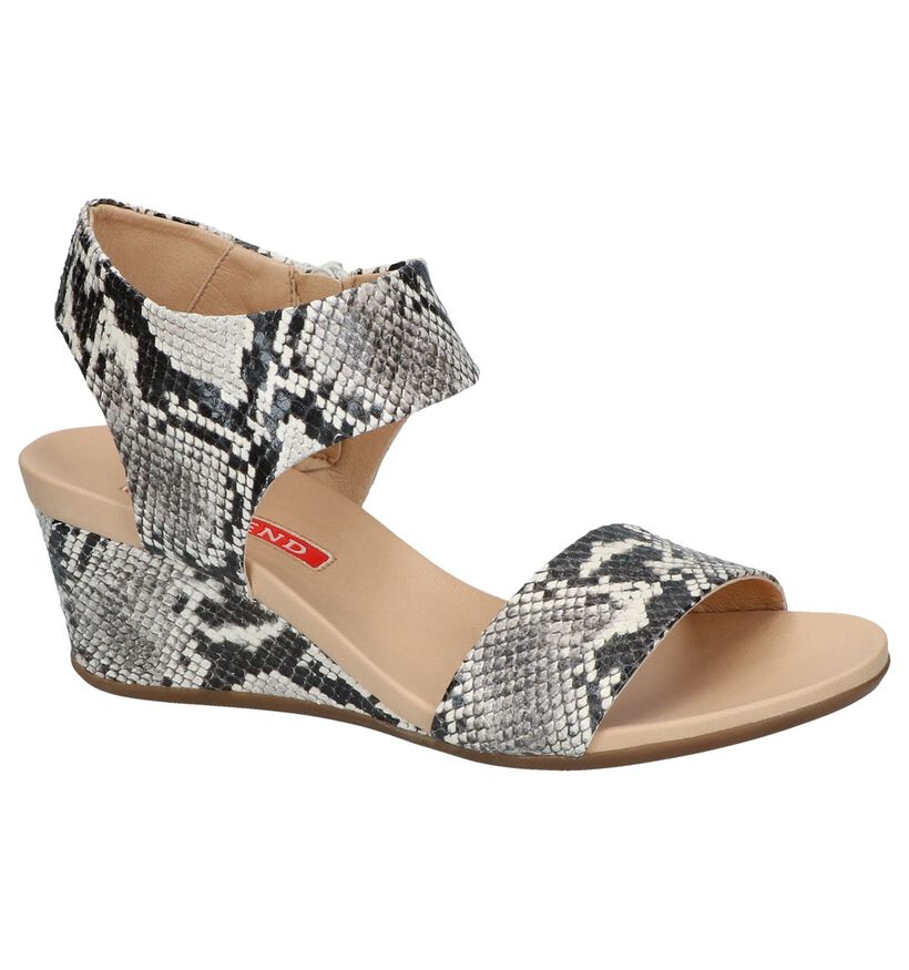 Grijze Sandalen met Sleehak Weekend in leer (248125)