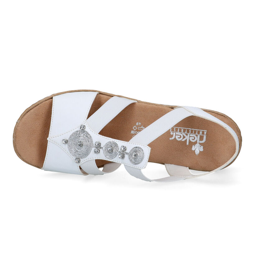 Rieker Witte Sandalen met sleehak voor dames (339057)