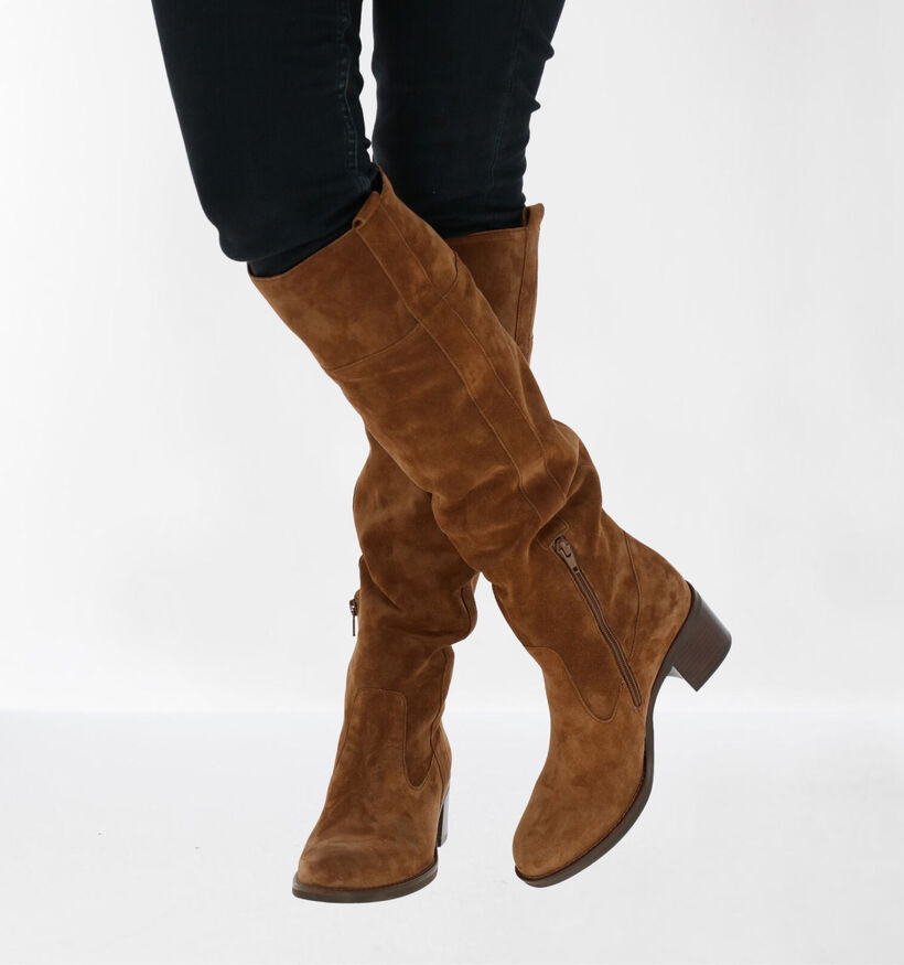 Gabor Cognac Knielaarzen in daim (282346)