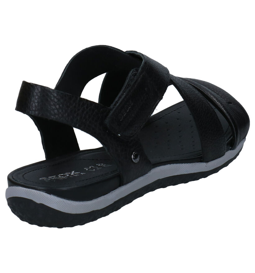 Geox Vega Zwarte Sandalen in leer (285599)