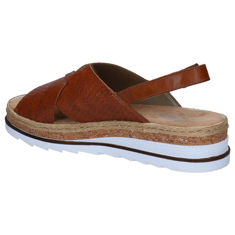 Rieker Cognac Sandalen met sleehak voor dames (339067)