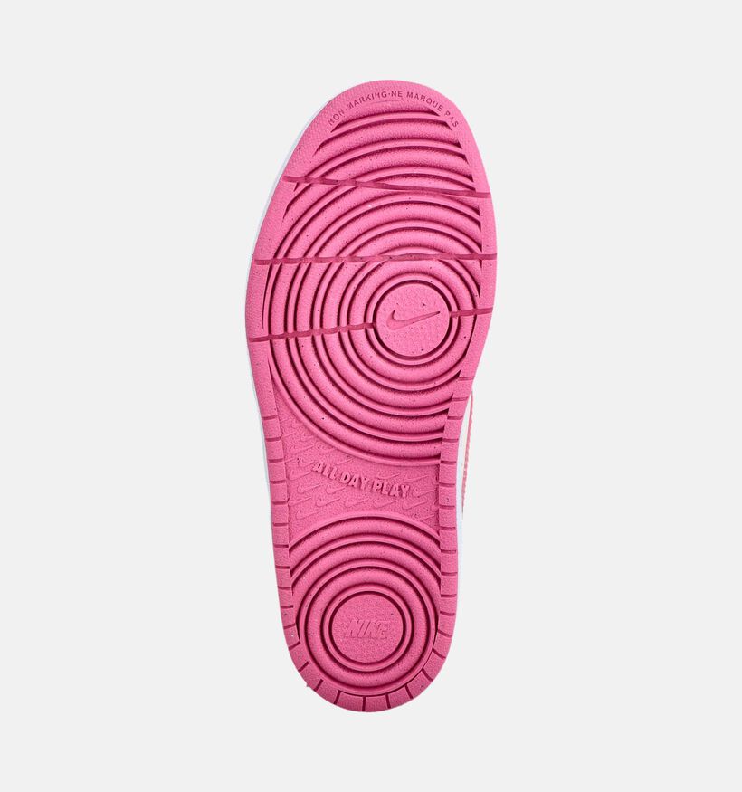 Nike Court Borough Low Baskets en Rouge/Blanc pour filles (380748)