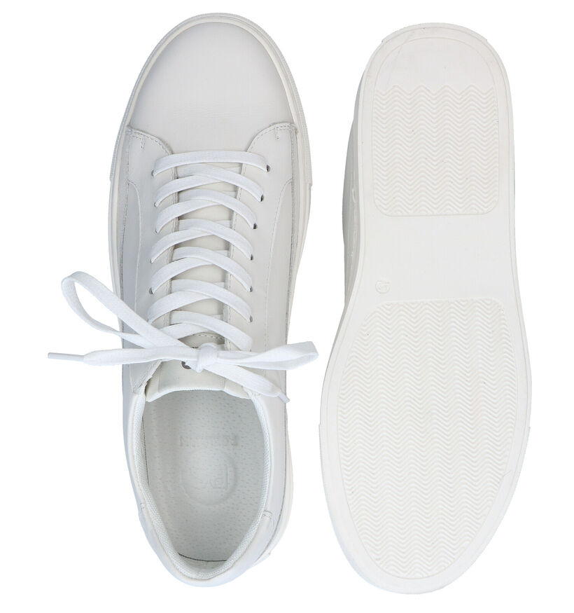 Poelman Chaussures plates en Blanc en cuir (300349)