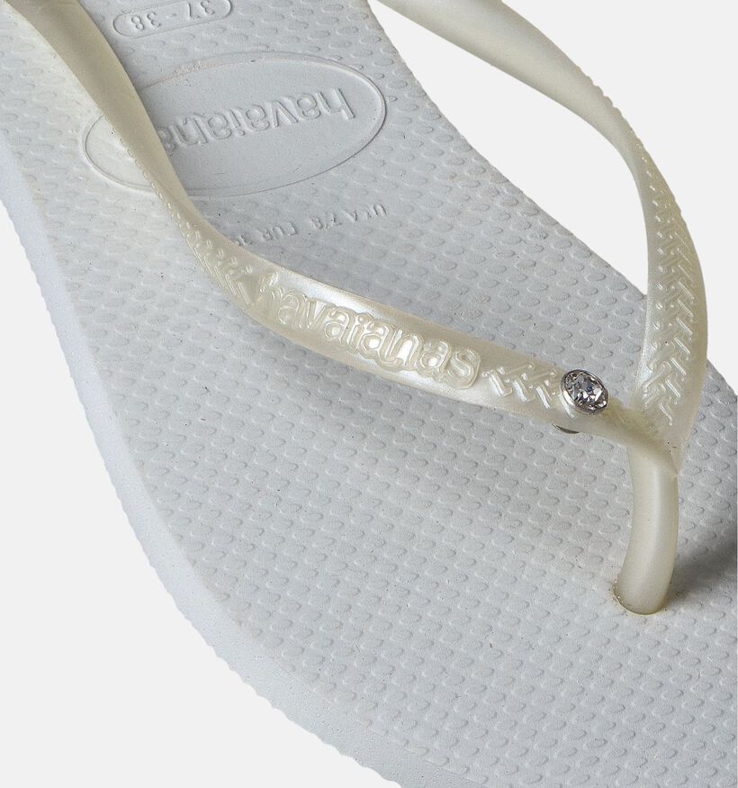 Havaianas Slim Crystal Witte Teenslippers voor dames (357649)