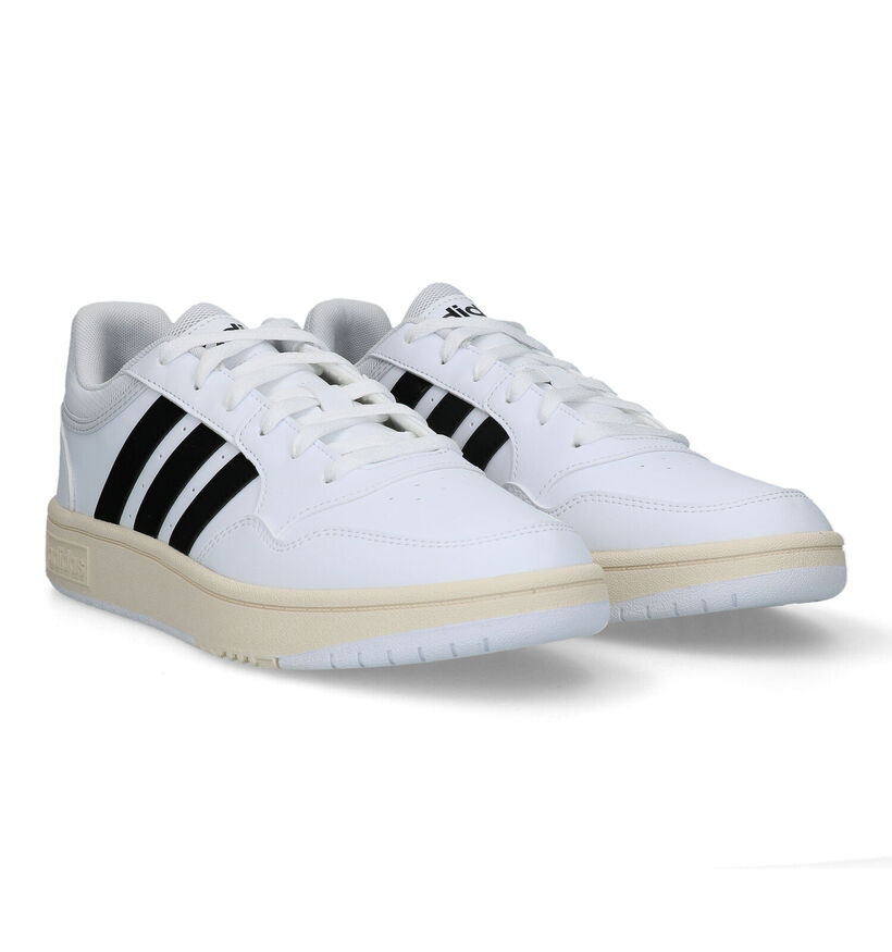 adidas Hoops 3.0 Baskets en Blanc pour hommes (324913) - pour semelles orthopédiques