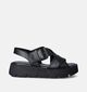 Gabor Best Fitting Zwarte Sandalen met plateauzool voor dames (355033)