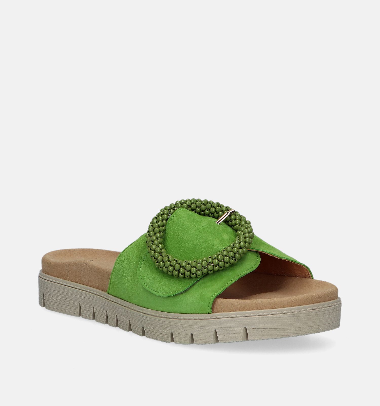Gabor Best Fitting Groene Slippers Dames Slippers Online op TORFS.BE