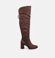 Tamaris Donkerbruine Overknee Laarzen met Hoge Hak voor dames (378982)