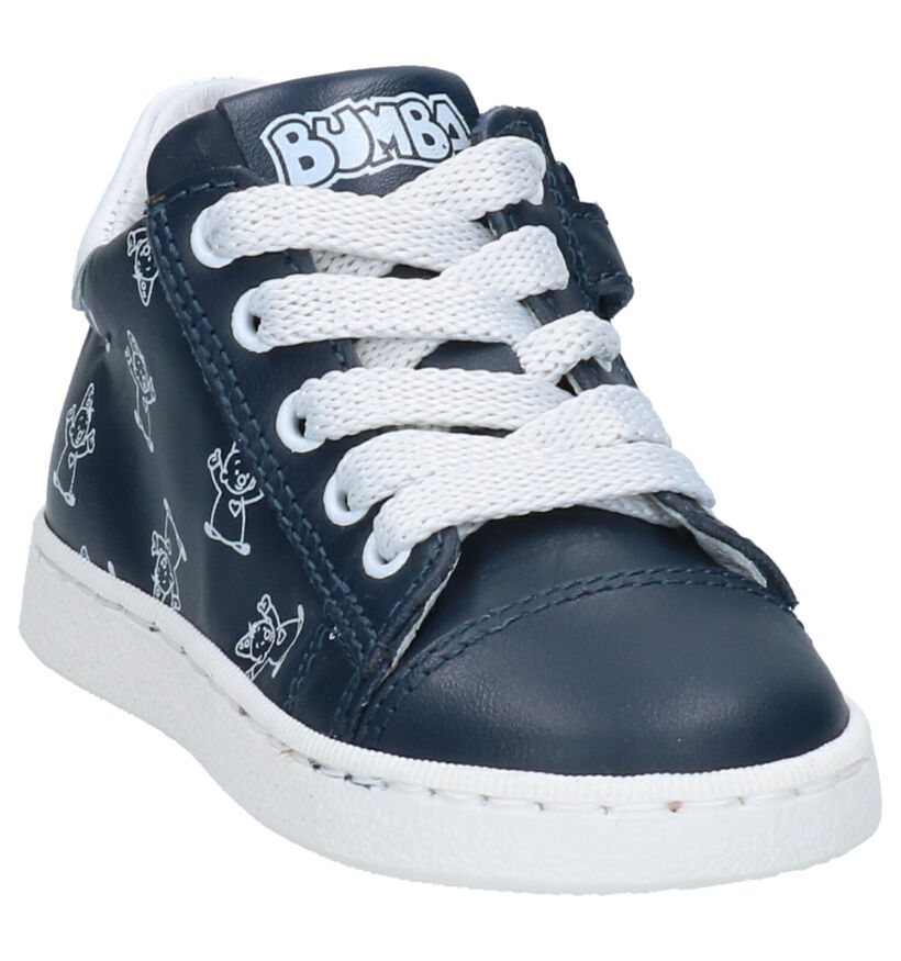 Bumba Donkerblauwe Sneakers in leer (266031)