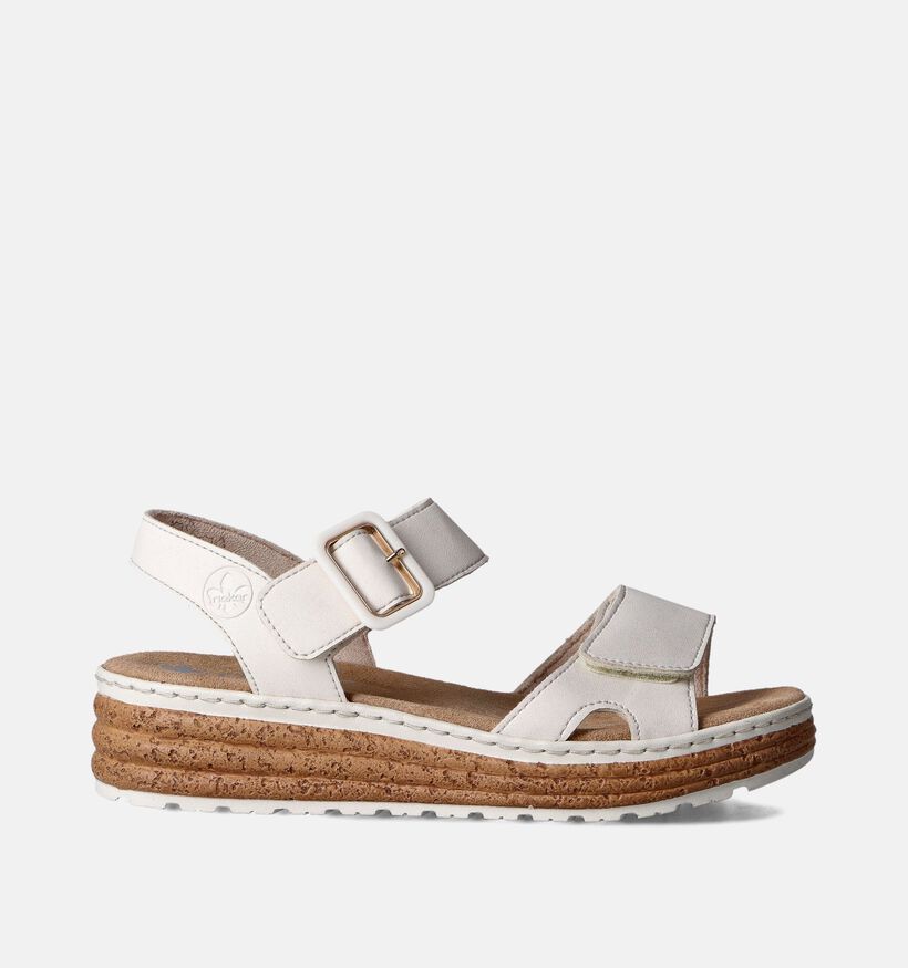 Rieker Ecru Sandalen met sleehak voor dames (354984)