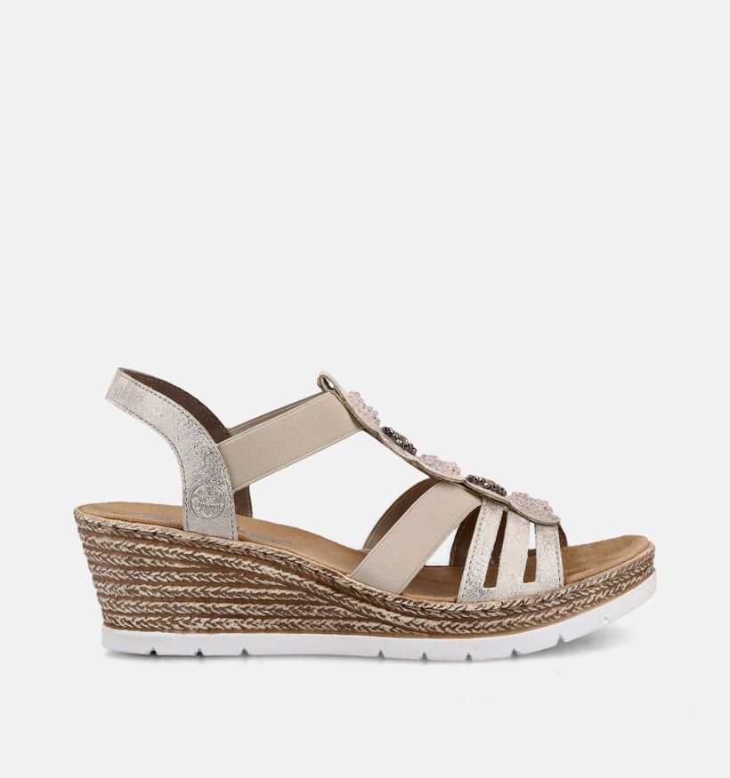 Rieker Beige Sandalen met Sleehak voor dames (370401)