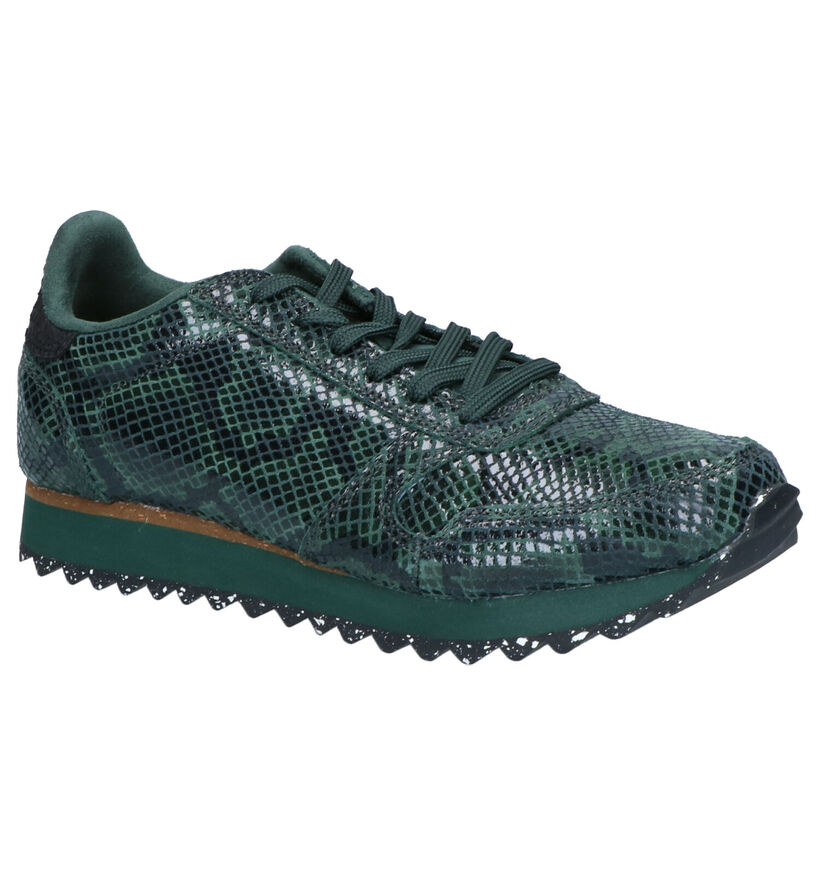 Woden Ydun Snake Chaussures à lacets en Vert en nubuck (254195)