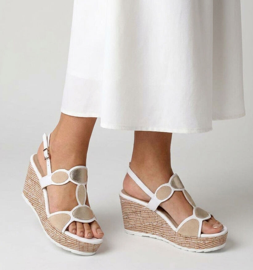 Marco Tozzi Witte Sandalen met Sleehak voor dames (371875)
