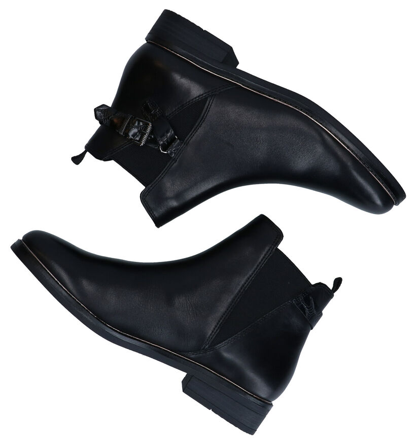 Marco Tozzi Bottines plates en Noir en cuir (280489)