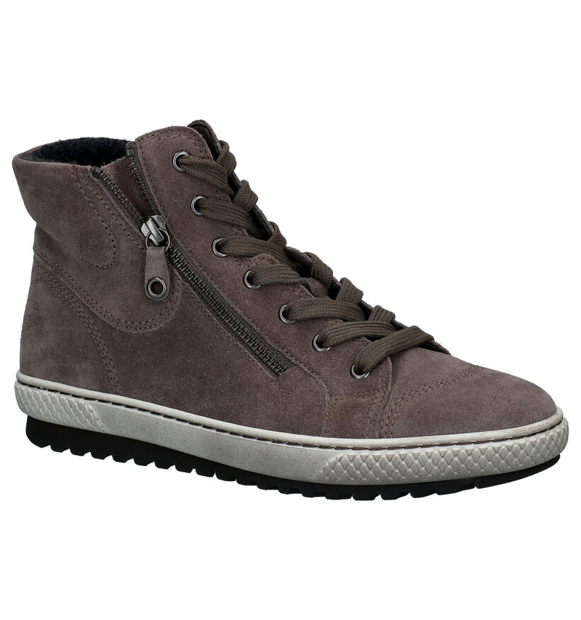 Gabor Grijze Hoge Sneakers in daim (295367)