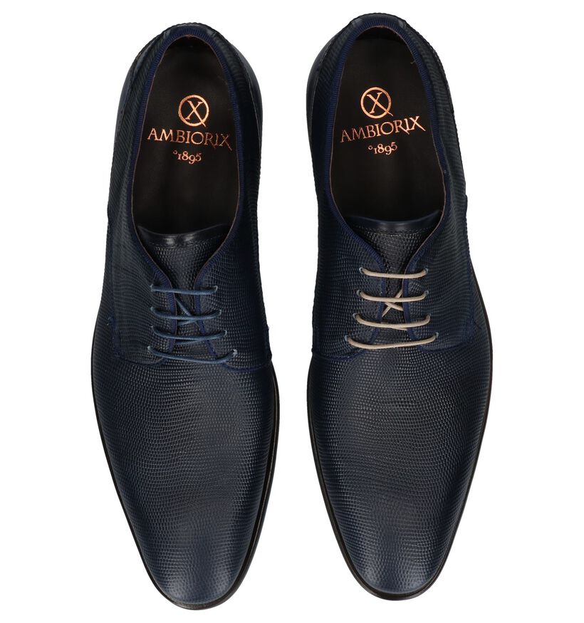 Ambiorix Chaussures habillées en Bleu foncé en cuir (250626)