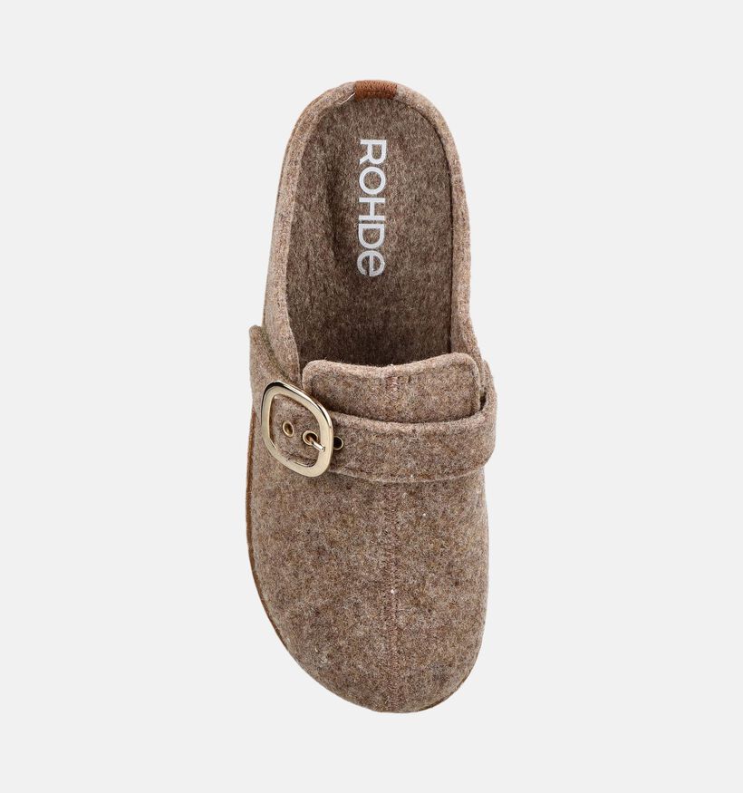 Rohde Foggia Pantoufles ouvertes en Beige pour femmes (380032) - pour semelles orthop&eacute;diques