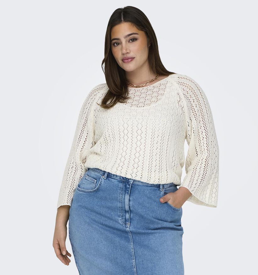 ONLY Carmakoma Nola Witte Trui voor dames (351427)