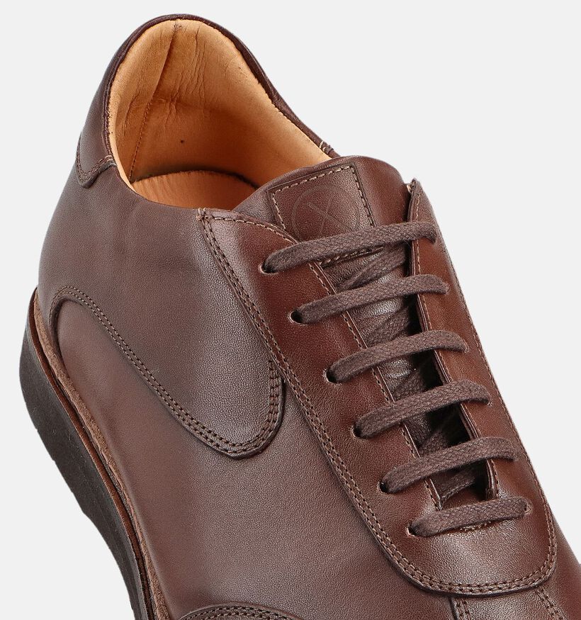 Ambiorix Paxton Bruine Geklede Veterschoenen voor heren (365007) - geschikt voor steunzolen