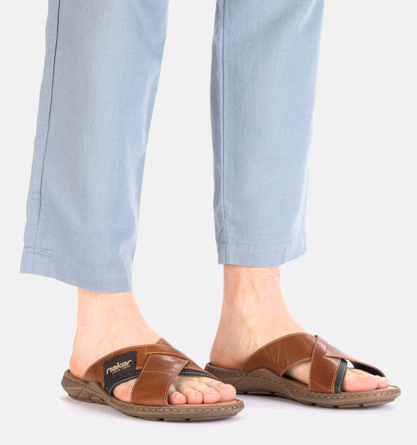 Rieker Nu-pieds casual en Marron pour hommes (354817)