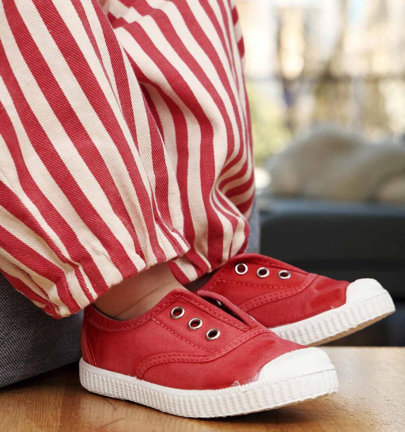 Cienta Slip-ons en Rouge pour filles, gar&ccedil;ons (372295) - pour semelles orthop&eacute;diques