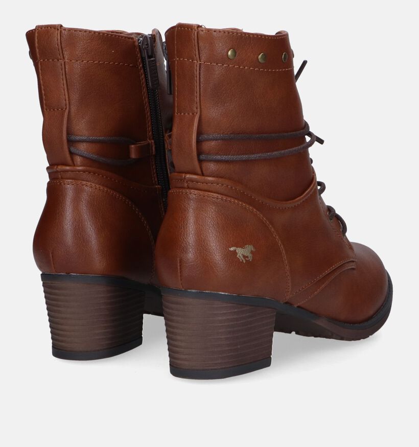 Mustang Bottines à lacets en Cognac pour femmes (331729)