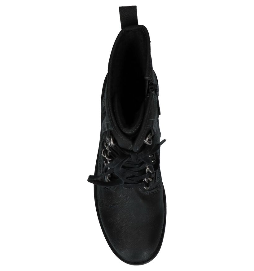 Donkergrijze Boots met Rits & Veters Mustang in kunstleer (223087)