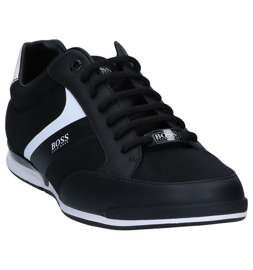 Blauwe Hugo Boss Saturn Low Veterschoenen in stof (251597)