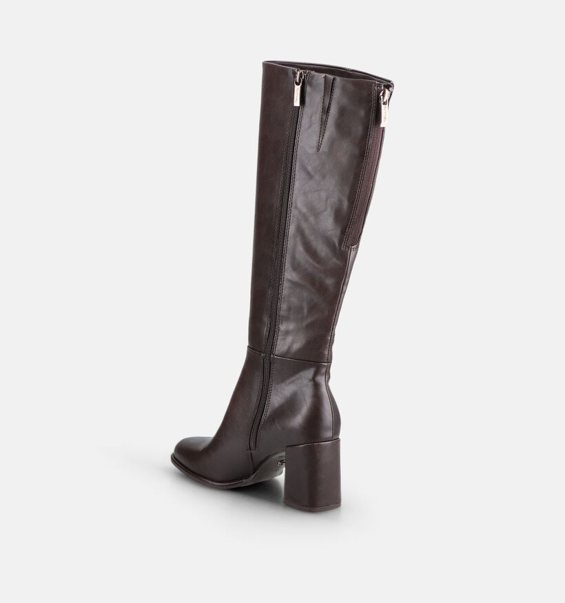 Tamaris Donkerbruine Lange Laarzen Hak voor dames (378922)