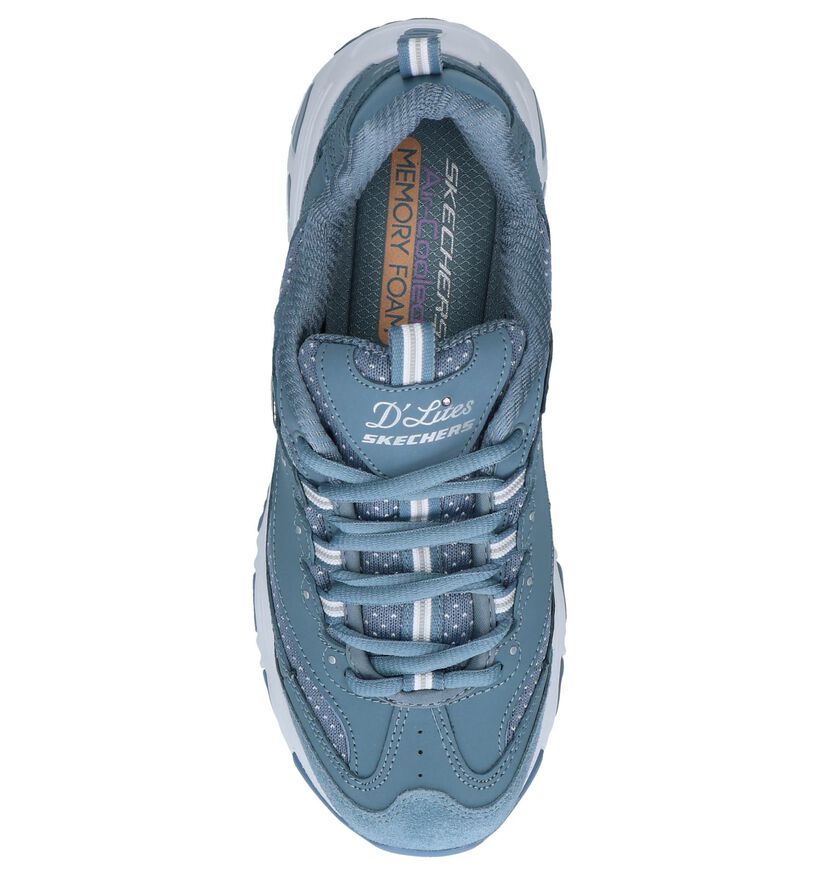 Skechers D'lites Baskets basses en Bleu en nubuck (252017)
