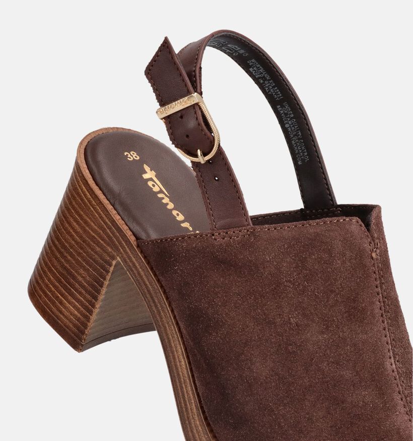 Tamaris Sandales &agrave; talons en Brun fonc&eacute; pour femmes (371708)
