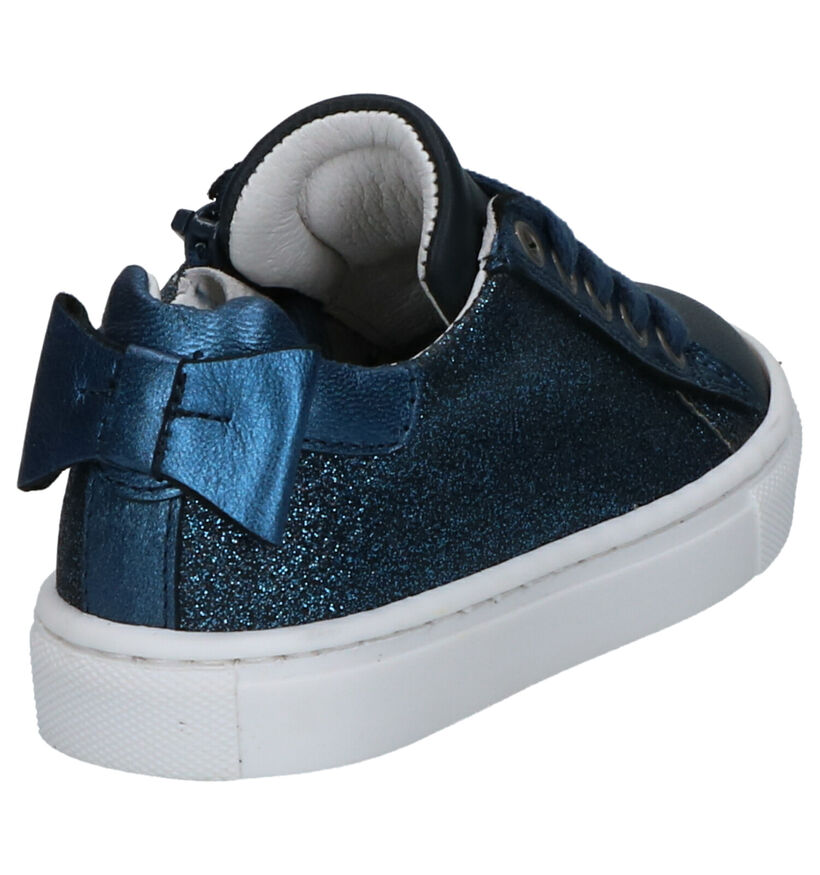 Milo & Mila Baskets basses en Bleu foncé en cuir (290086)