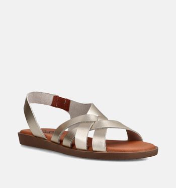 Hee Sandales Noir/Or/Cognac