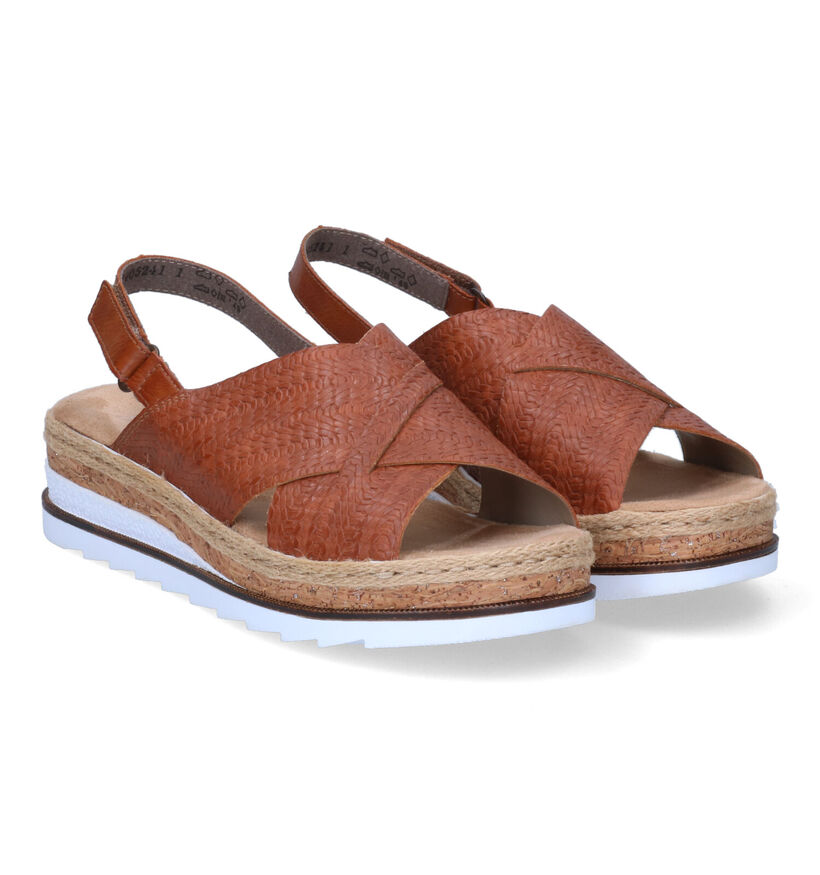 Rieker Cognac Sandalen met sleehak voor dames (323574)