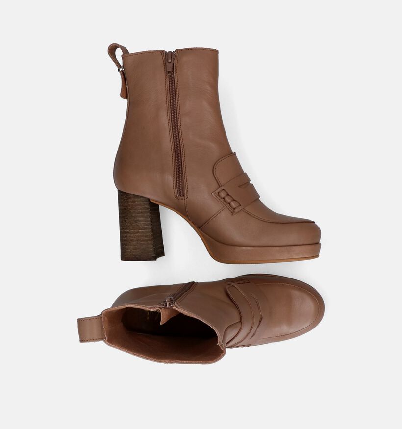 Tango Nadine Bottines à talons en camel pour femmes (318823) - pour semelles orthopédiques