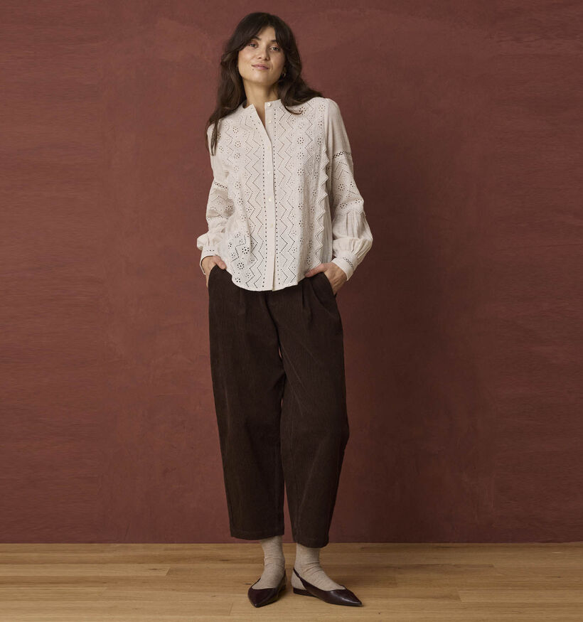 Fransa Calana Donkerbruine Broek voor dames (379930)