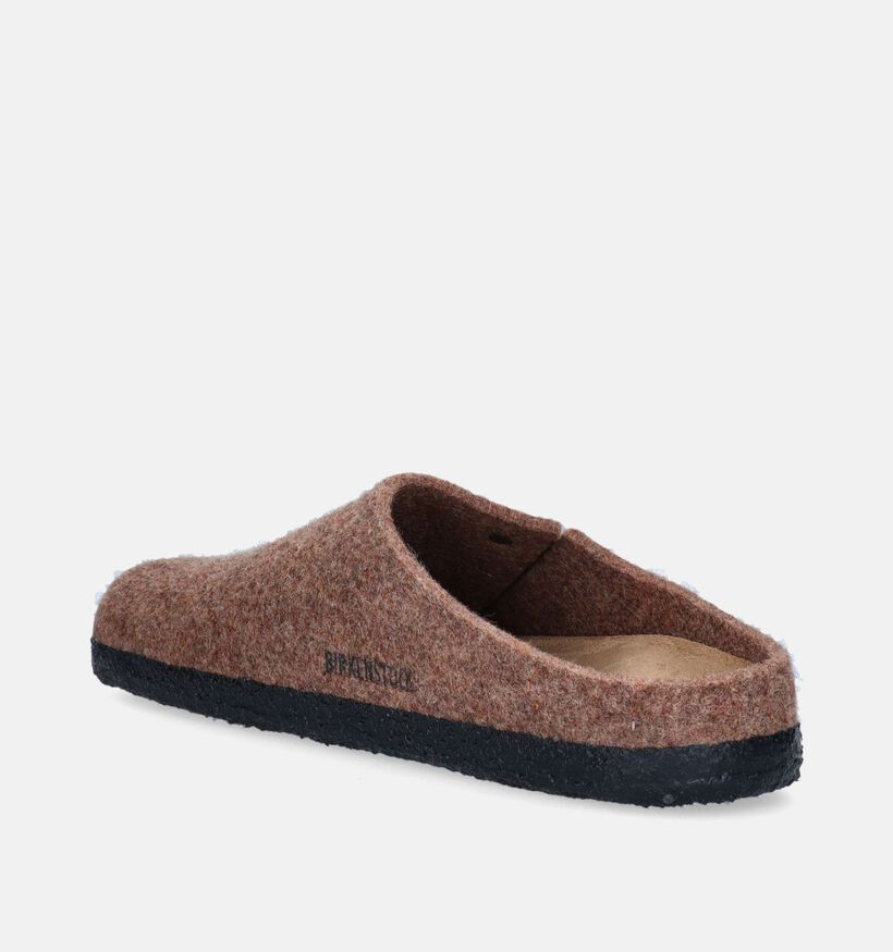 Birkenstock Zermatt Rivet Wool Felt Pantoufles en Brun pour femmes (343964)