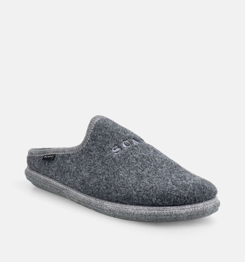 Scapa Homewear Pantoufles en Gris fonc&eacute; pour hommes (381025) - pour semelles orthop&eacute;diques