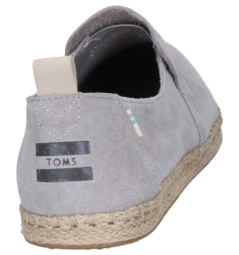 Lichtgrijze Espadrilles Toms in daim (242100)