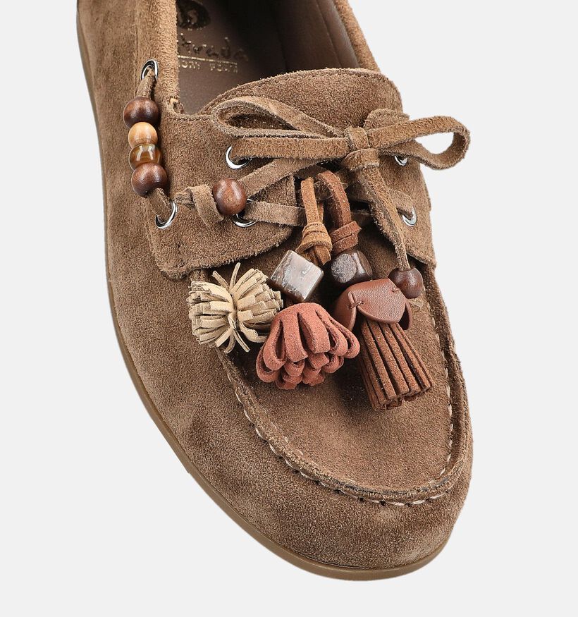 La Strada Donkerbeige Bootschoenen voor dames (384265)