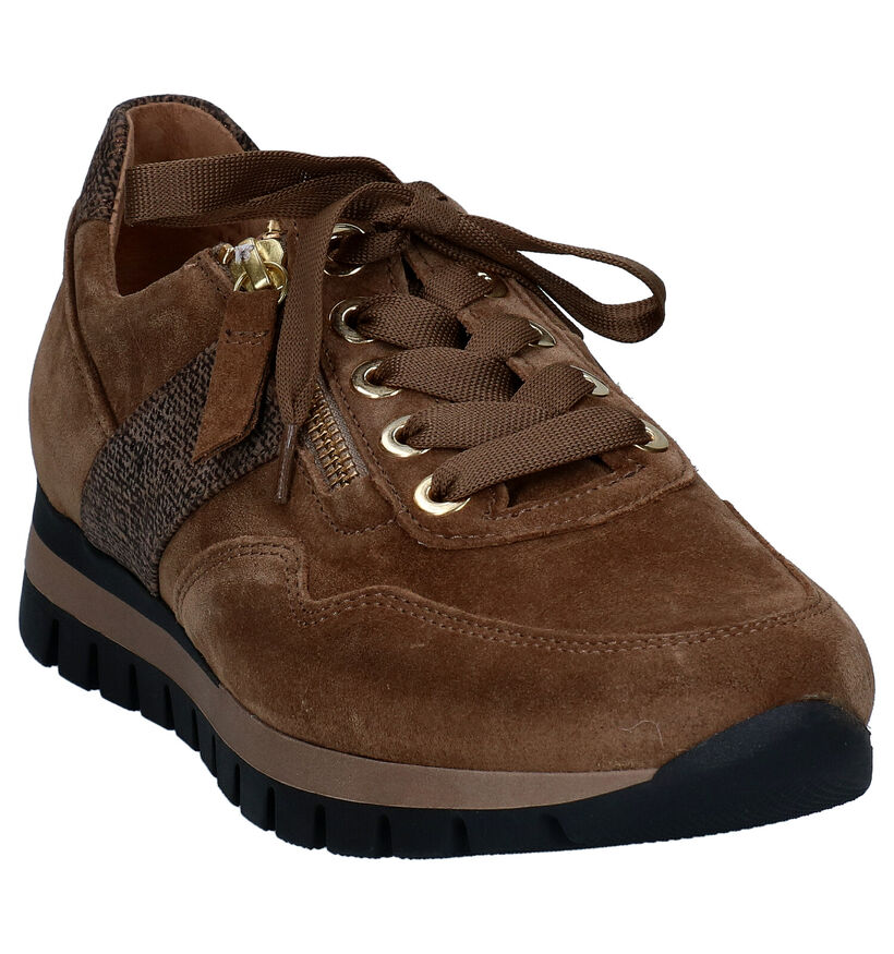 Gabor OptiFit Cognac Veterschoenen in daim (297426)