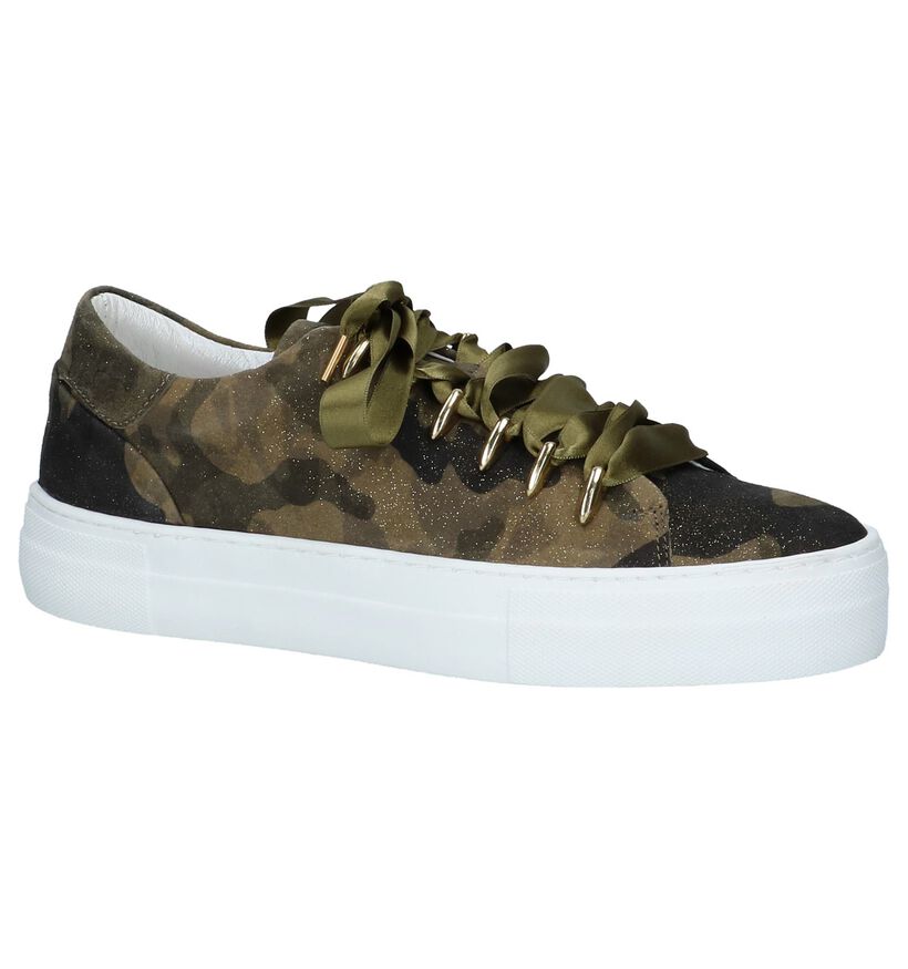 Kaki Hip Sneakers Camouflage in nubuck (221779)