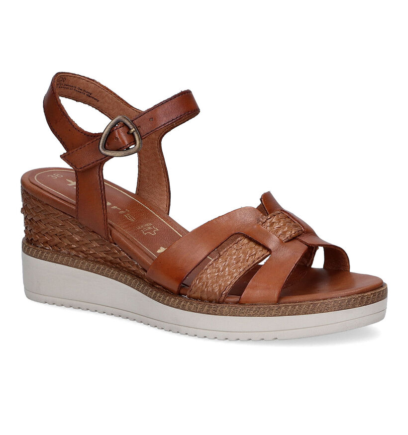 Tamaris Cognac Sandalen in leer (307598)