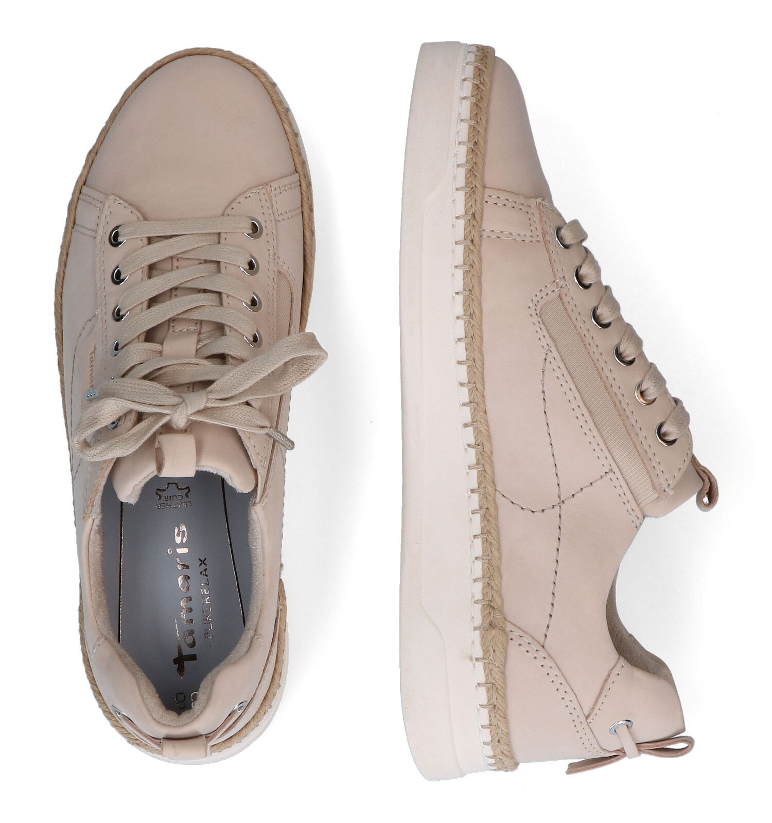 Chaussures lacets beige