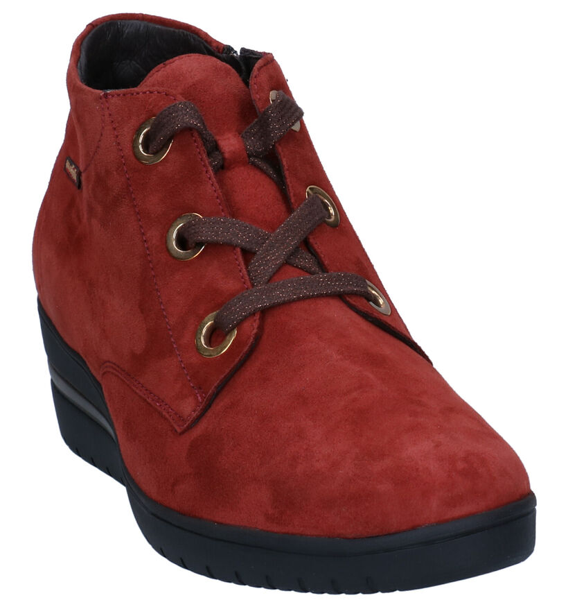 Mobils by Maphisto Peryne Bottillons plates en Rouge en nubuck (298111)